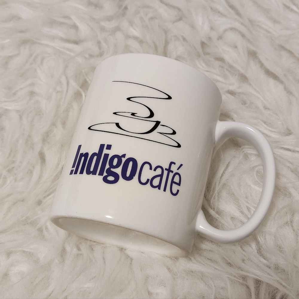 Vintage indigo cafe mug